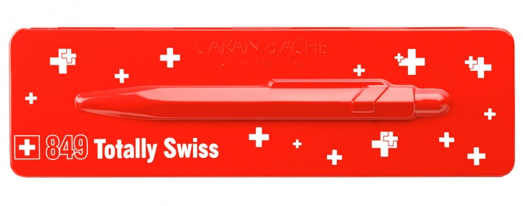Ручка шариковая Carandache Office Essentially Totally Swiss  M синие чернила подар.кор.