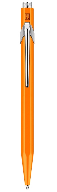Ручка шариковая Carandache Office Popline  Orange Fluo M синие чернила подар.кор.