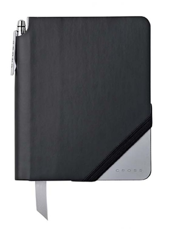 Записная книжка Cross Jot Zone, A6, 160 страниц в линейку, ручка в комплекте. Цвет - черно-серый.