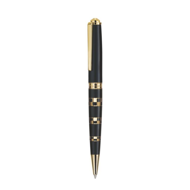 Шариковая ручка Pierre Cardin GAMME. Корпус - латунь и лак, отделка - сталь и позолота.Цвет - черный
