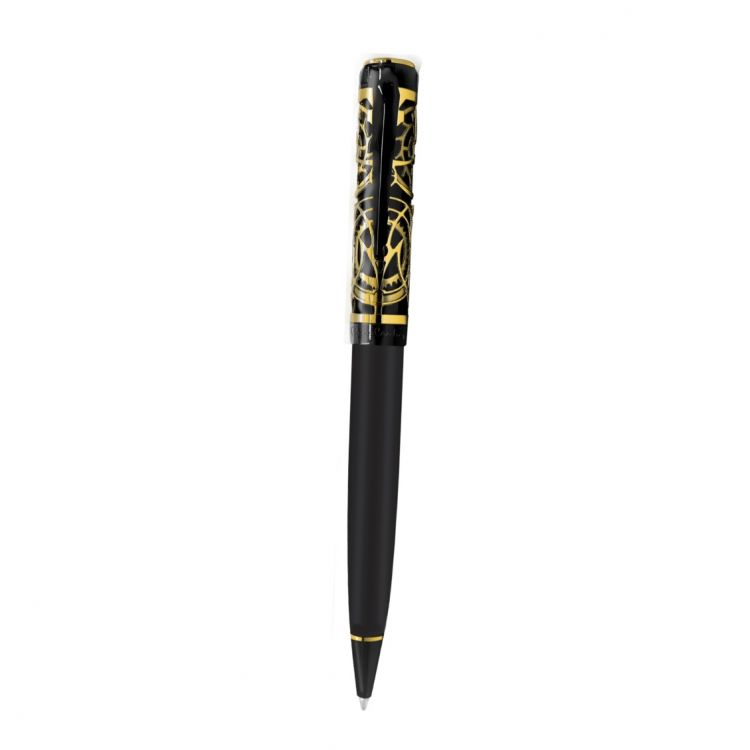 Ручка шариковая Pierre Cardin L&#39;ESPRIT, цвет - матовый черный/золотистый. Упаковка L.