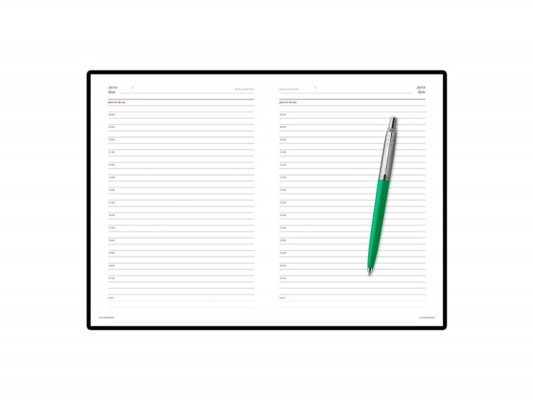 Подарочный набор: Шариковая ручка Parker Jotter, цвет GREEN и Ежедневник недатированный белый
