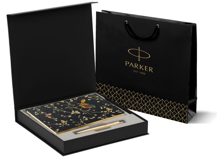 Подарочный набор: Jotter XL SE20 Monochrome в подарочной упаковке, цвет: Gold, стержень Mblue и Ежедневник недатированный, черный.