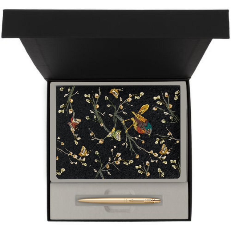 Подарочный набор: Jotter XL SE20 Monochrome в подарочной упаковке, цвет: Gold, стержень Mblue и Ежедневник недатированный, черный.