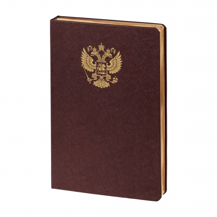 Ежедневник Герб, недатированный, коричневый