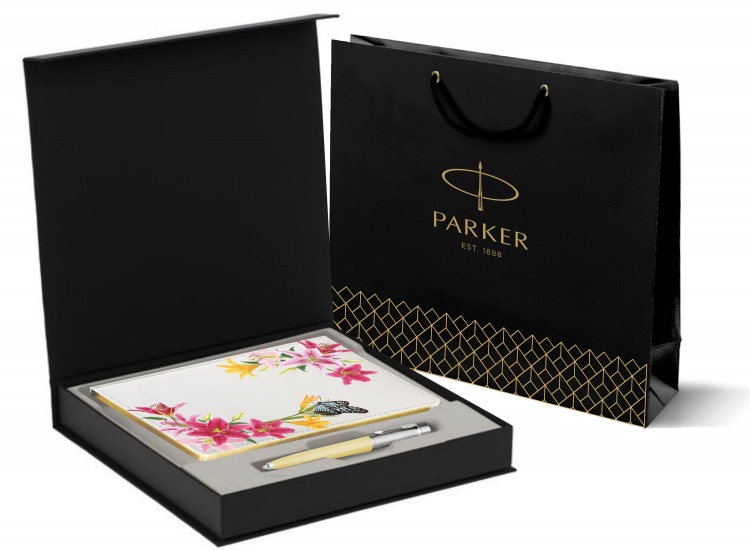 Подарочный набор: Шариковая ручка Parker Jotter, цвет EGGSHELL и Ежедневник недатированный белый