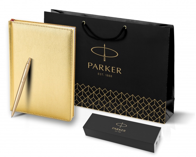 Подарочный набор: Шариковая ручка Jotter XL Gold и Ежедневник недатированный золотистый золотой срез