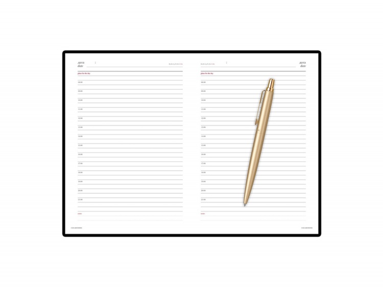 Подарочный набор: Шариковая ручка Jotter XL SE20 Monochrome в подарочной упаковке, цвет: Gold, стержень Mblue и Ежедневник коричневый недатированный