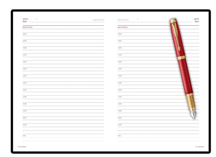 Подарочный набор: Ручка перьевая Parker IM Premium F318 Red GT, цвет чернил синий и красный недатированный ежедневник с золотым срезом