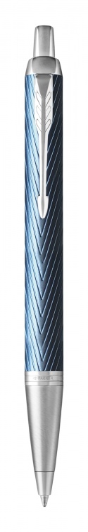Подарочный набор: Ручка шариковая Parker IM Premium K318 Blue Grey CT, цвет чернил синий и ежедневник серебристого цвета