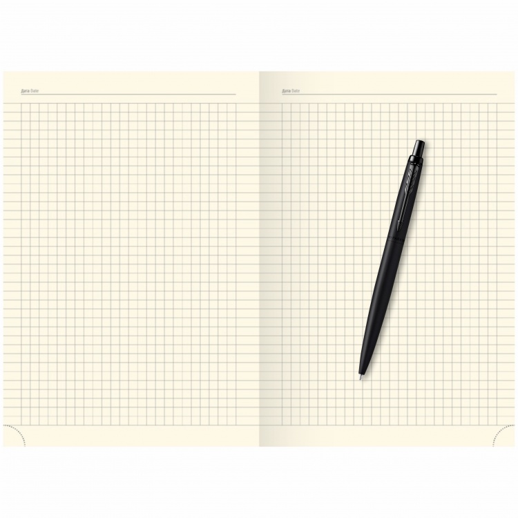 Подарочный набор: Шариковая ручка Parker Jotter XL SE20 Monochrome и Ежедневник недатированный, черный срез, черный.