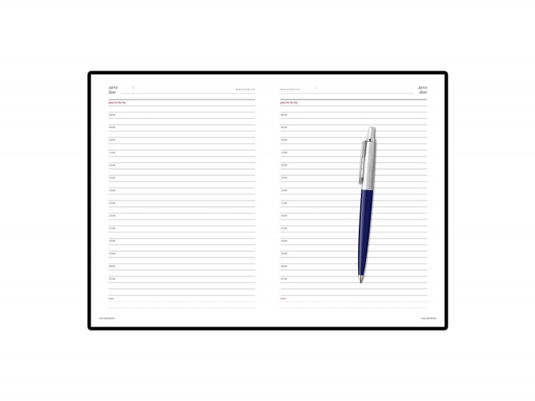 Подарочный набор: Шариковая ручка Parker Jotter K60, цвет: Blue и Ежедневник недатированный синий