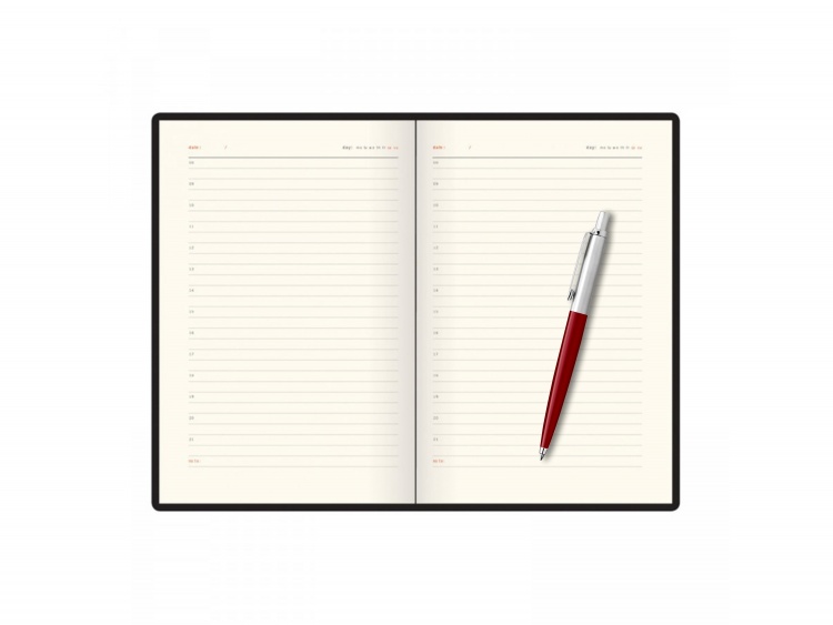 Подарочный набор: Шариковая ручка Parker Jotter K60, цвет: Red и  ежедневник недатированный бордовый