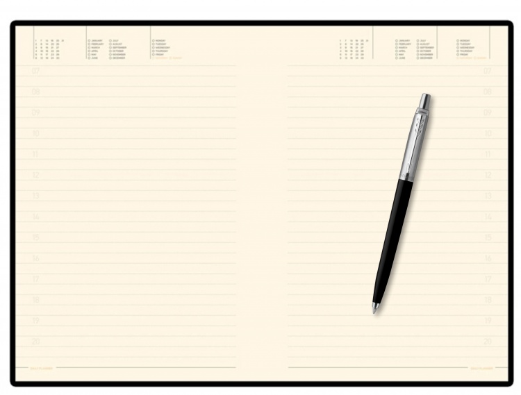 Подарочный набор: Шариковая ручка Parker Jotter K60 и ежедневник недатированный черный