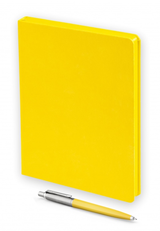 Подарочный набор: Шариковая ручка Parker Jotter ORIGINALS YELLOW CT  В БЛИСТЕРЕ и ежедневник недатированный желтого цвета