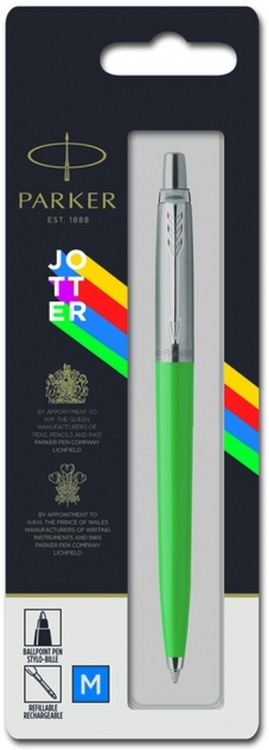 Подарочный набор: Шариковая ручка Parker Jotter ORIGINALS GREEN CT В БЛИСТЕРЕ и Ежедневник недатированный белый, зеленый.