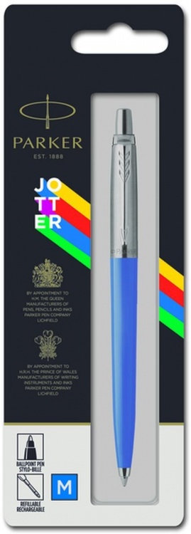 Подарочный набор: Шариковая ручка Parker Jotter ORIGINALS BLUE CT, стержень: Mblue В БЛИСТЕРЕ и ежедневник недатированный ярко-синий