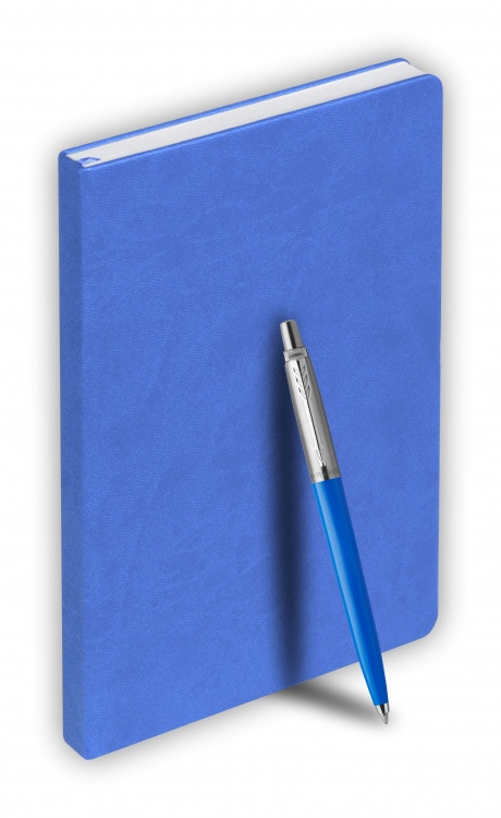 Подарочный набор: Шариковая ручка Parker Jotter Originals Blue CT и Ежедневник светло-синий