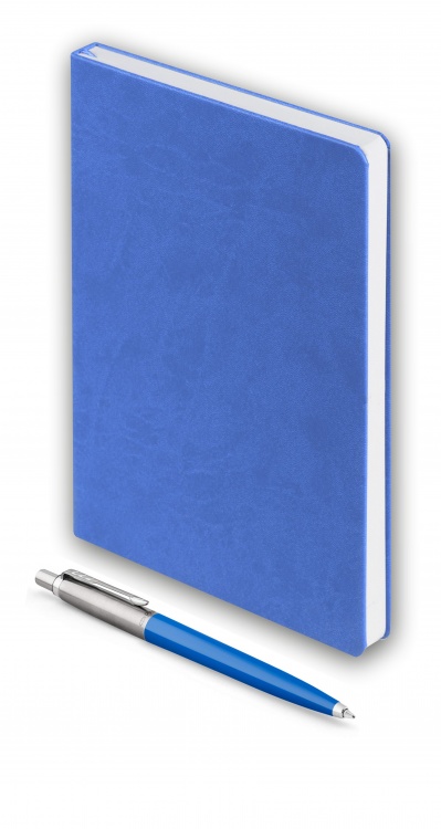 Подарочный набор: Шариковая ручка Parker Jotter Originals Blue CT и Ежедневник светло-синий