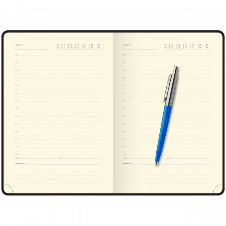 Подарочный набор: Шариковая ручка Parker Jotter Originals Blue Chrom CT и Ежедневник недатир розовый/голубой