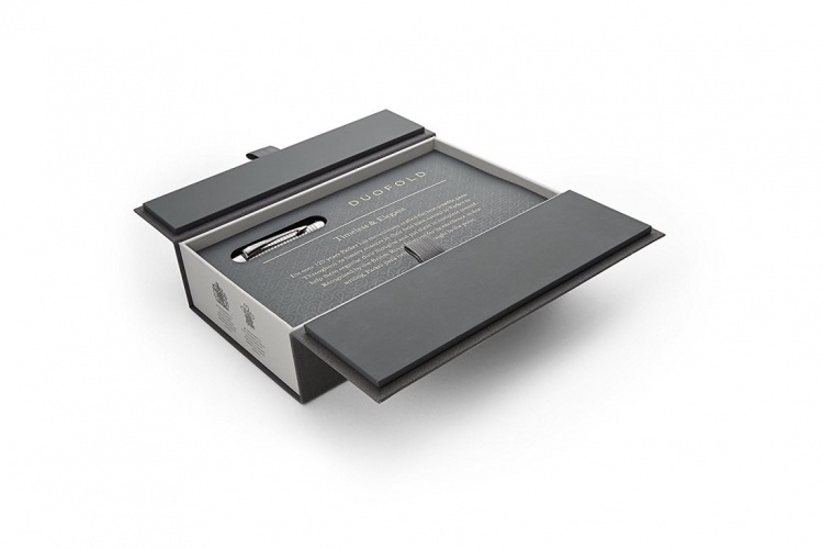 Ручка-роллер Parker Duofold Prestige Centennial, Ruthenium Chiselled CT