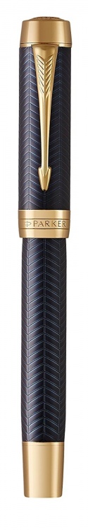 Перьевая ручка Parker Duofold Prestige Centennial, Blue Chevron GT Foutain Pen Fine, перо: F, цвет чернил: black, в подарочной упаковке.