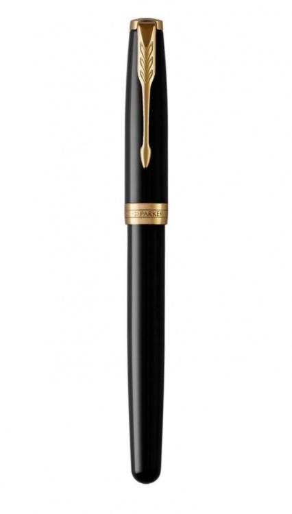 Перьевая ручка Parker Sonnet Black Lacquer GT, перо: F или М , цвет чернил: black, в подарочной упаковке