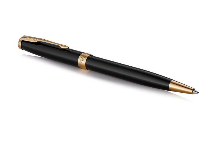 Шариковая ручка Parker Sonnet , Lacquer Deep Black GT, стержень: M, цвет чернил: black , в подарочной упаковке