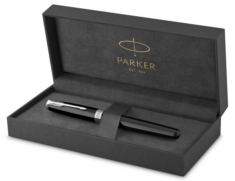 Ручка-роллер Parker Sonnet T539, цвет: Laque Black СT,  стержень: F, цвет чернил: black, в подарочной упаковке