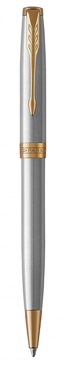 Шариковая ручка Parker Sonnet , Stainless Steel GT, стержень: M, цвет чернил: black , в подарочной упаковке