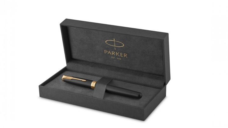 Перьевая ручка Parker Sonnet , Matte Black GT, перо: F, цвет чернил: black, в подарочной упаковке