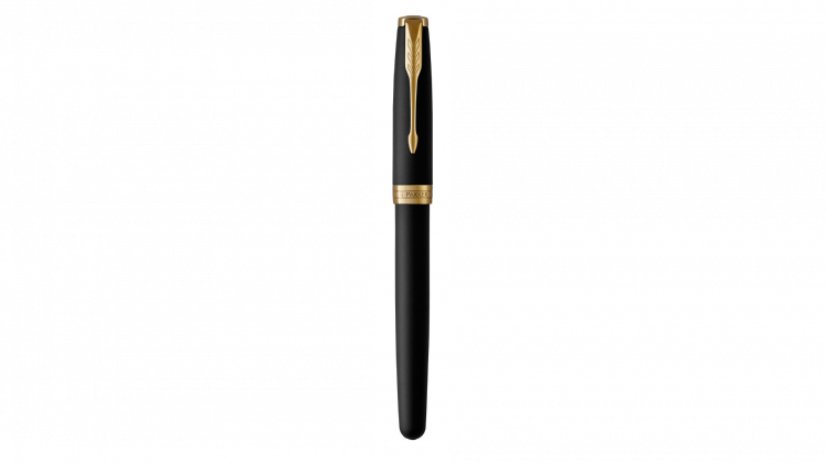 Перьевая ручка Parker Sonnet , Matte Black GT, перо: F, цвет чернил: black, в подарочной упаковке