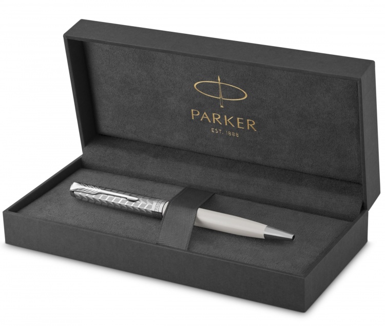 Шариковая ручка Parker Sonnet , Metal and Pearl Lacquer CT, стержень: M, цвет чернил: black , в подарочной упаковке