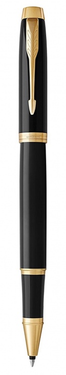 Ручка роллер Parker IM Metal Black GT, стержень: F, цвет чернил: black, в подарочной упаковке.
