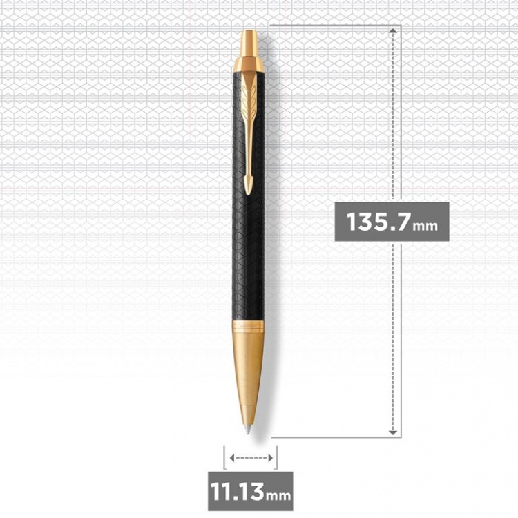 Шариковая ручка Parker IM Premium Black GT, стержень: M, цвет чернил: blue, в подарочной упаковке.