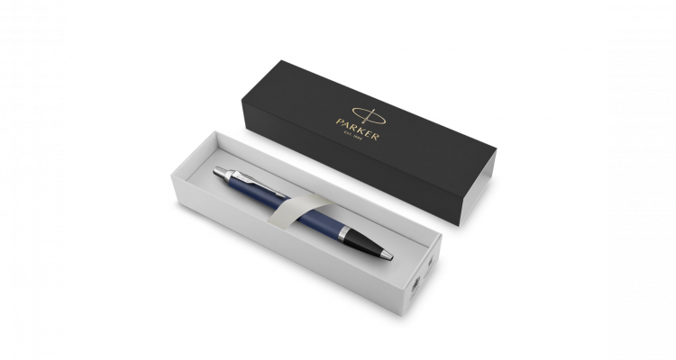 Подарочный набор: Шариковая ручка Parker IM Metal Matte Blue CT и Ежедневник  недатированный синий
