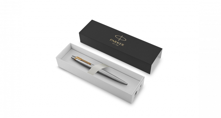Шариковая ручка Parker Jotter Essential, St. Steel GT, стержень: Mblue