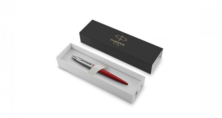 Шариковая ручка Parker Jotter Essential, Kensington Red CT, стержень: Mblue