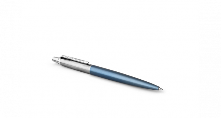Подарочный набор: Шариковая ручка Parker Jotter Essential, Waterloo Blue CT и Ежедневник датированный, черный/голубой, с резинкой