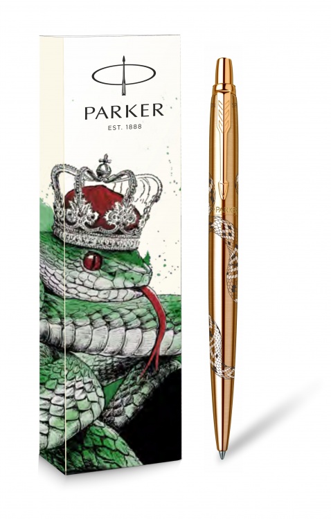 Шариковая ручка Parker  Jotter SNAKE Special Edition Gold GT, стержень: F, цвет чернил: blue в подарочной упаковке.