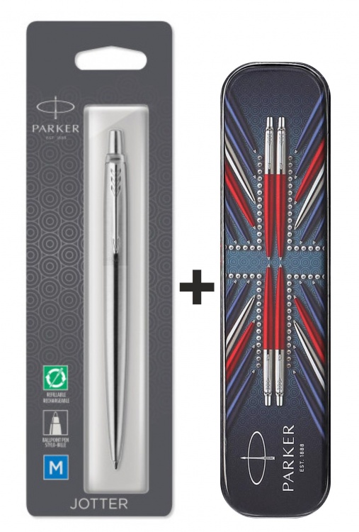 Шариковая ручка Parker Jotter Core K61 Stainless Steel CT , стержень: Mblue в блистере