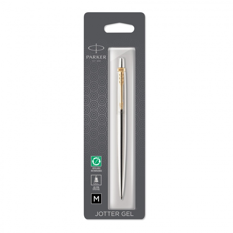 Ручка гелевая Parker Jotter Core K694 Stainless Steel GT Mblack в блистере