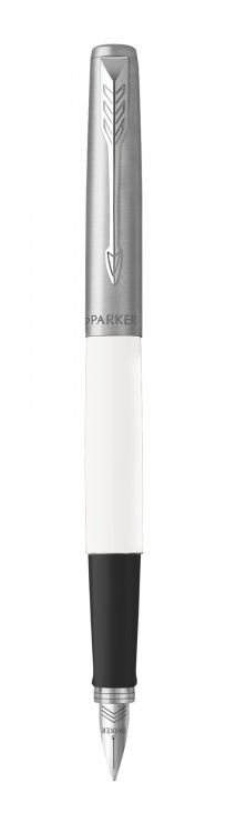 Перьевая ручка Parker Jotter White CT перо:F, цвет чернил: blue, в подарочной упаковке.