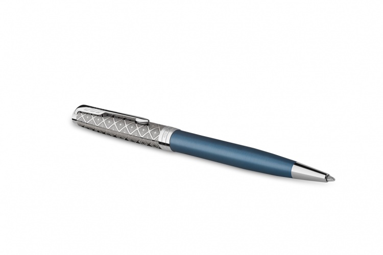 Шариковая ручка Parker Sonnet Premium Refresh BLUE, цвет чернил Мblack, в подарочной упаковке