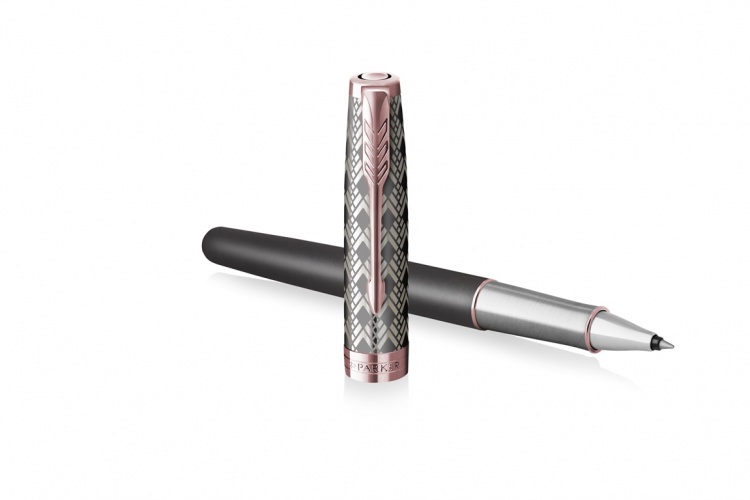 Ручка-роллер Parker Sonnet Premium Refresh GREY, цвет чернил Fblack, в подарочной упаковке