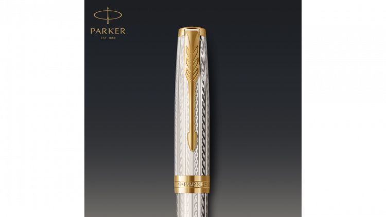 Перьевая ручка Parker Sonnet Silver Mistral GT, перо: F, цвет чернил: black, в подарочной упаковке