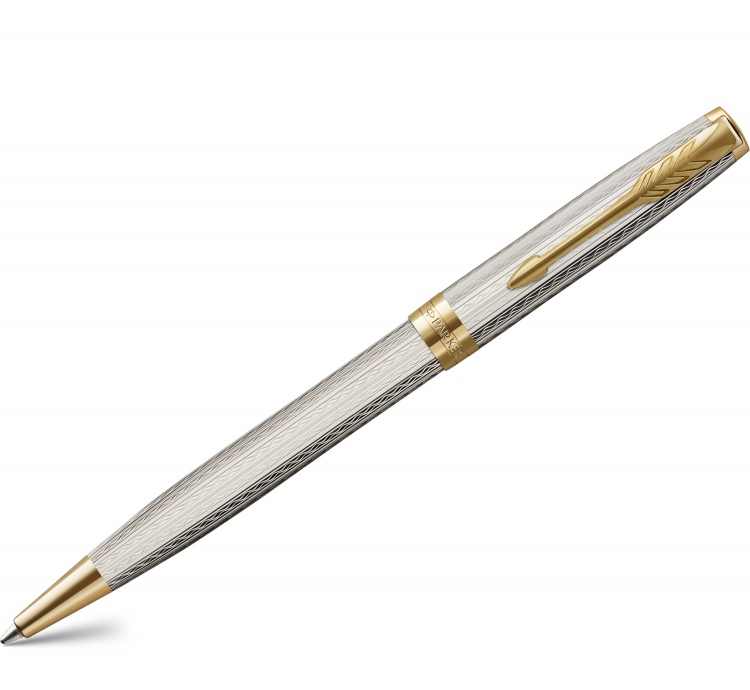 Шариковая ручка Parker Sonnet Silver Mistral GT, стержень: M, цвет чернил: black , в подарочной упаковке