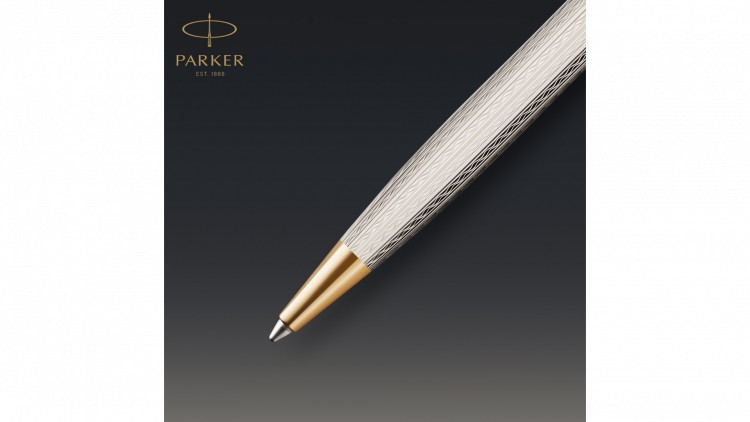 Шариковая ручка Parker Sonnet Silver Mistral GT, стержень: M, цвет чернил: black , в подарочной упаковке