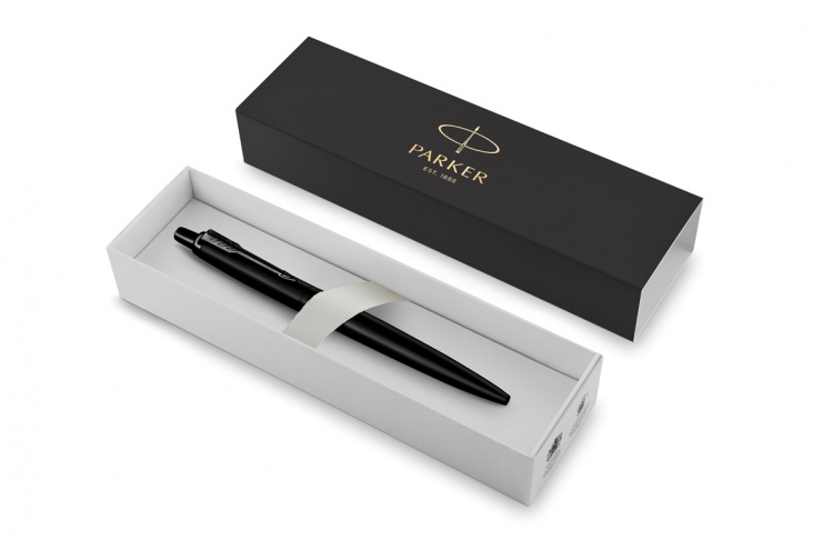 Подарочный набор Parker: Ежедневник черного цвета и шариковая ручка Parker Jotter XL Black, цвет стержня синий