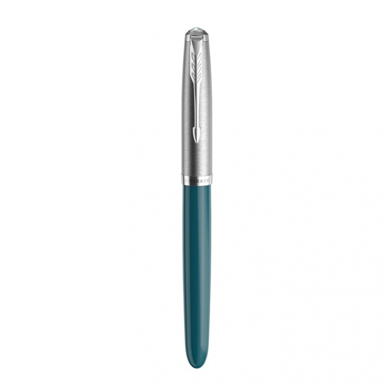 Перьевая ручка Parker 51 CORE TEAL BLUE CT, перо: F, цвет чернил: black, в подарочной упаковке.